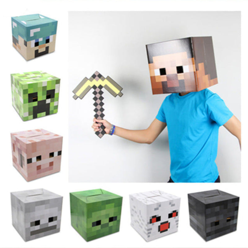 Blocky Hero Mask – Game-Inspired Steve Headgear