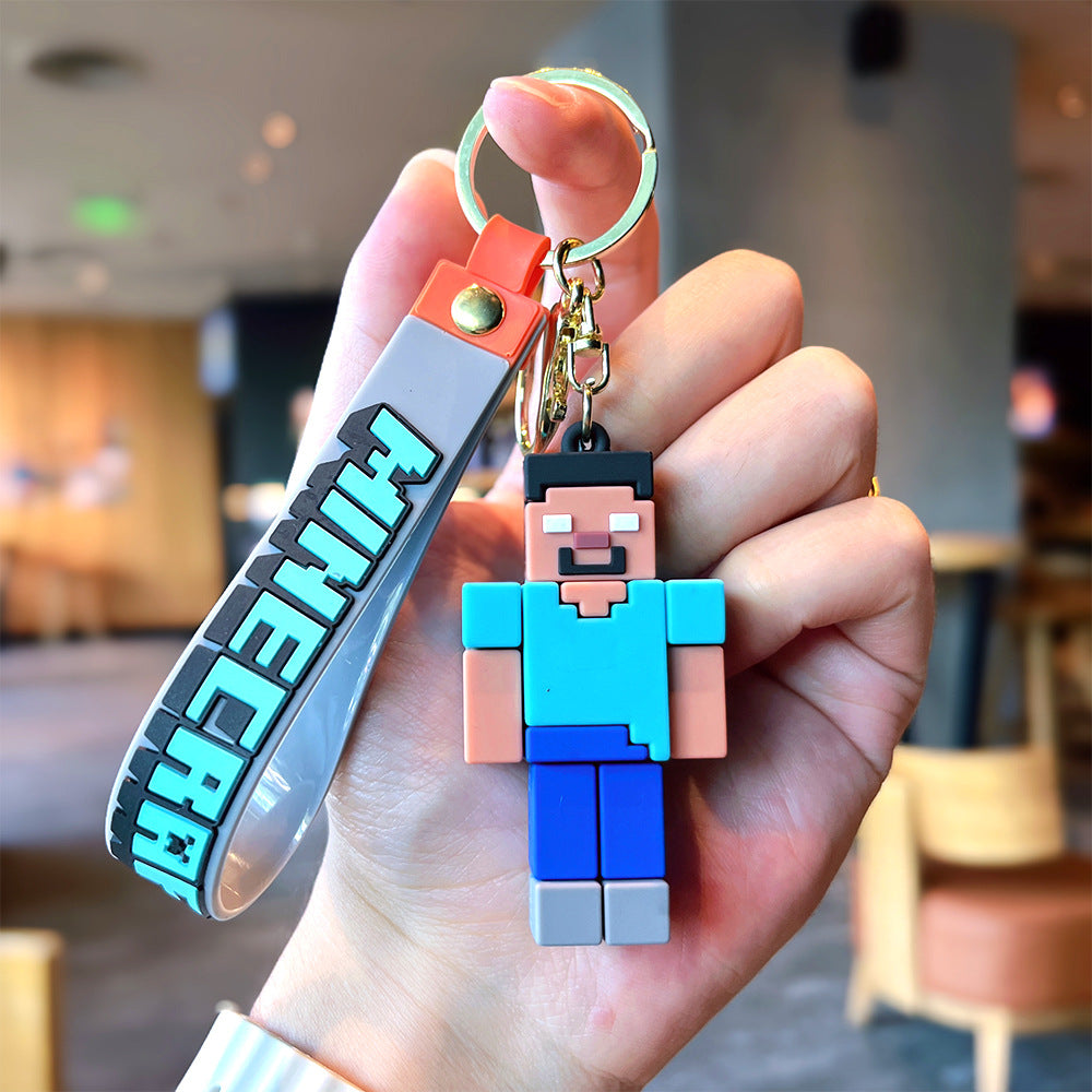 Sandbox Game Keychain – 3D Mini Doll Bag Pendant