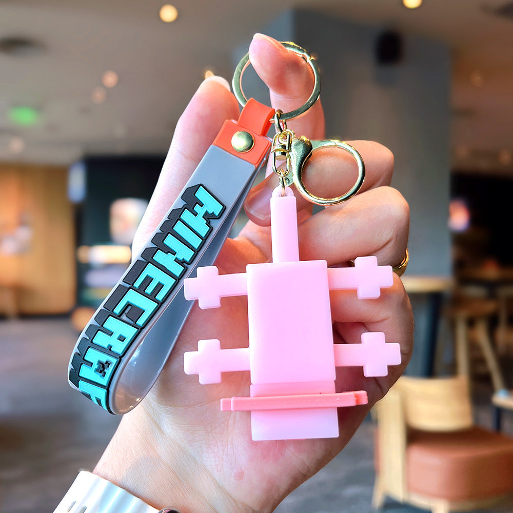 Sandbox Game Keychain – 3D Mini Doll Bag Pendant