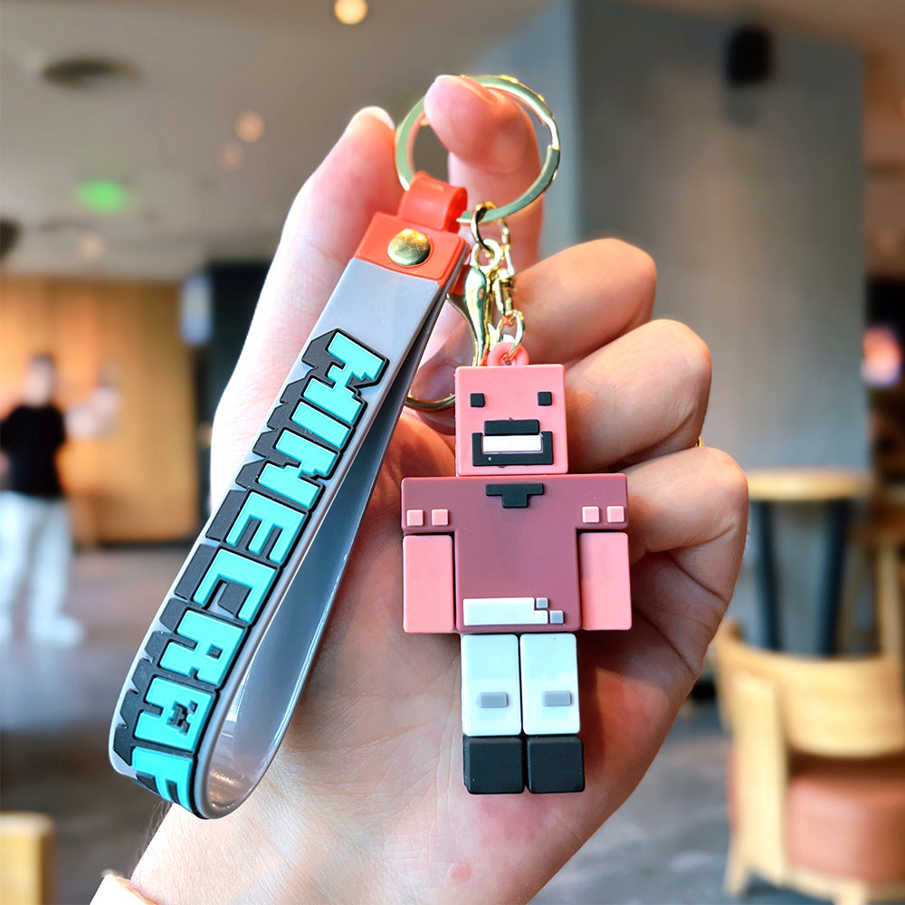 Sandbox Game Keychain – 3D Mini Doll Bag Pendant