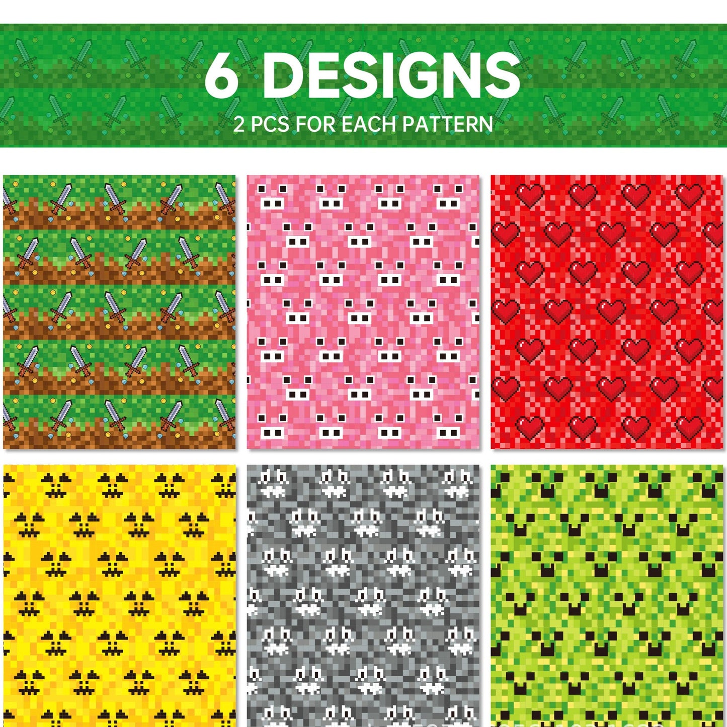 12 Pcs Pixel Game Gift Boxes – Wrapping Paper