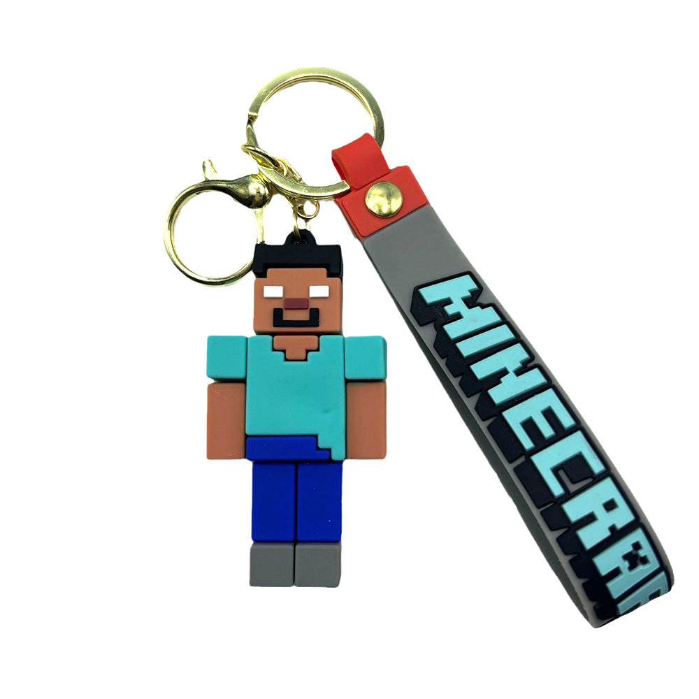 Sandbox Game Keychain – 3D Mini Doll Bag Pendant