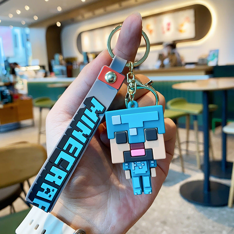 Sandbox Game Keychain – 3D Mini Doll Bag Pendant
