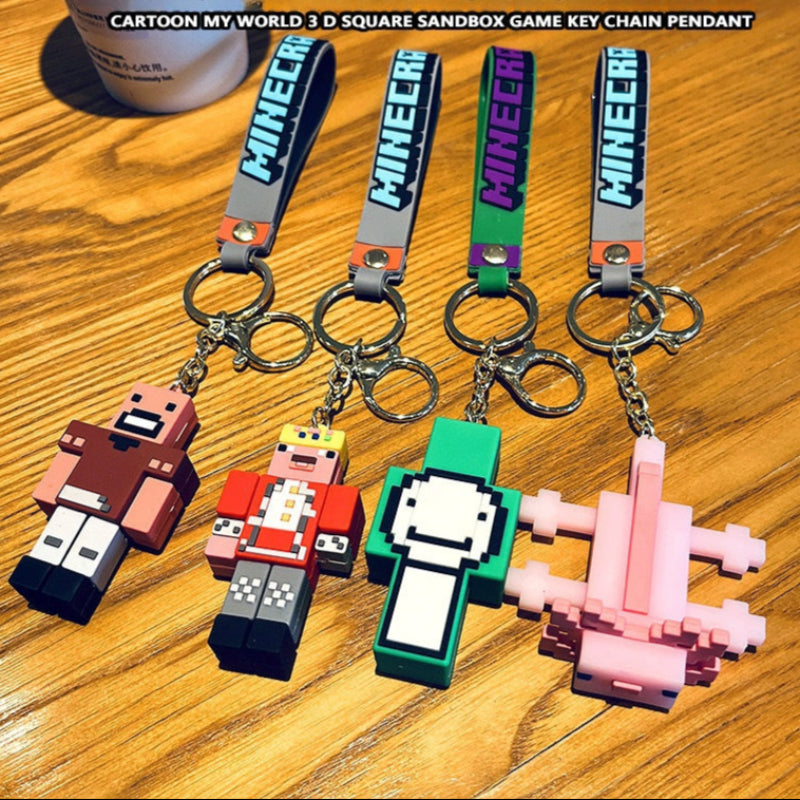 Sandbox Game Keychain – 3D Mini Doll Bag Pendant