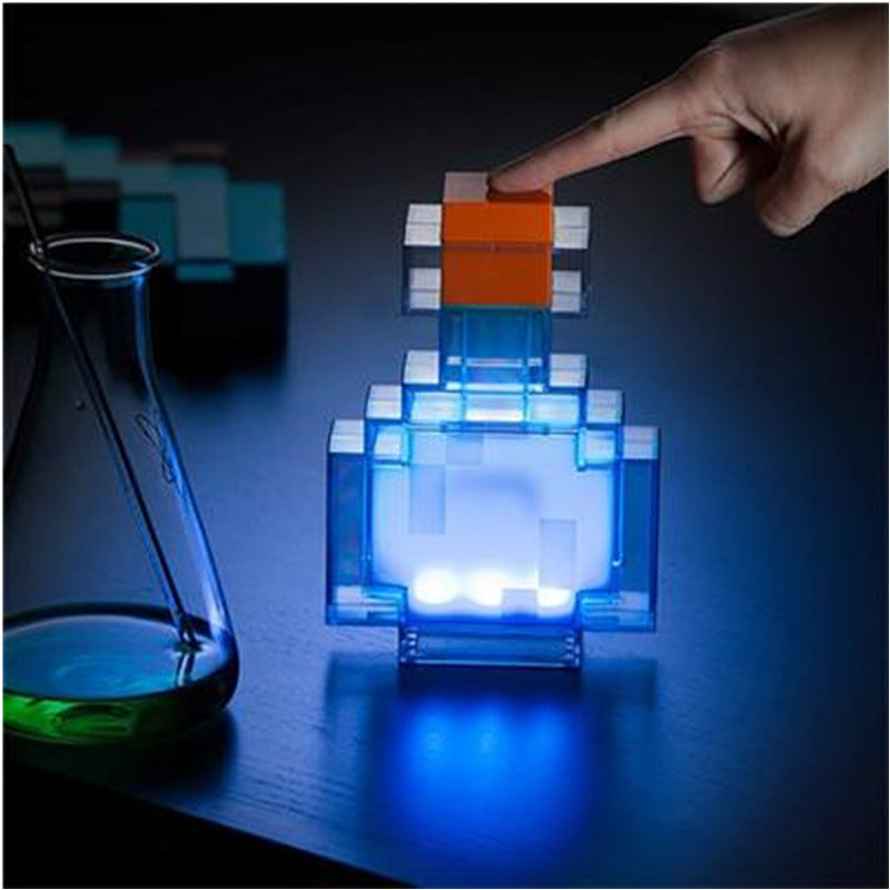 My World Color Bottle Light Game Potion Bottle Model Toy LED Night Light Mine Light Torch Bubble Diamond Sword