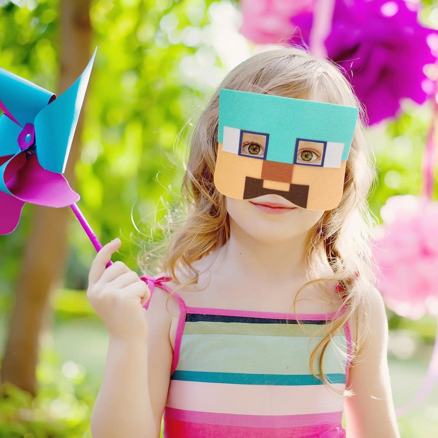 12 PCS Pixel Mask – Game-Inspired Cosplay & Party Blindfold