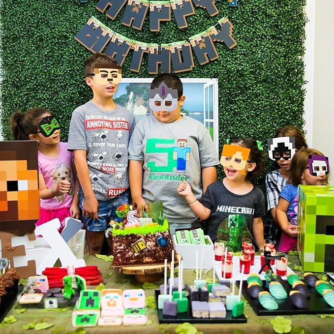 12 PCS Pixel Mask – Game-Inspired Cosplay & Party Blindfold