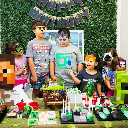 12 PCS Pixel Mask – Game-Inspired Cosplay & Party Blindfold