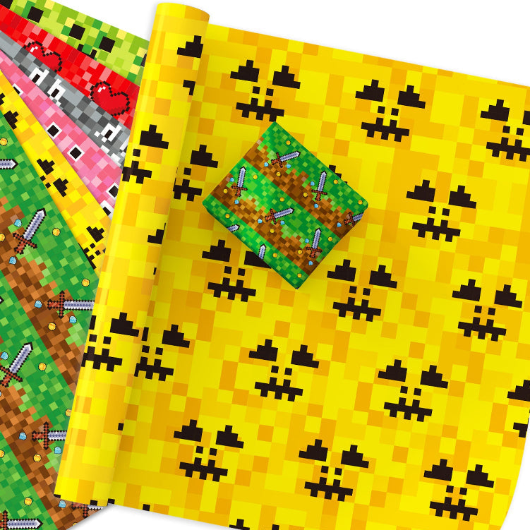 WZ059 minecraft pixel game gift decorative paper party gift gift box decorative outer wrapping paper