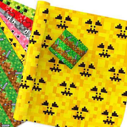 WZ059 minecraft pixel game gift decorative paper party gift gift box decorative outer wrapping paper