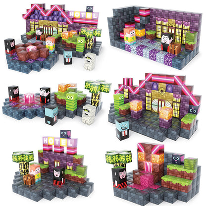 Cross border 188p light magnetic building block set boy game periphery variety building block building model magnetic block