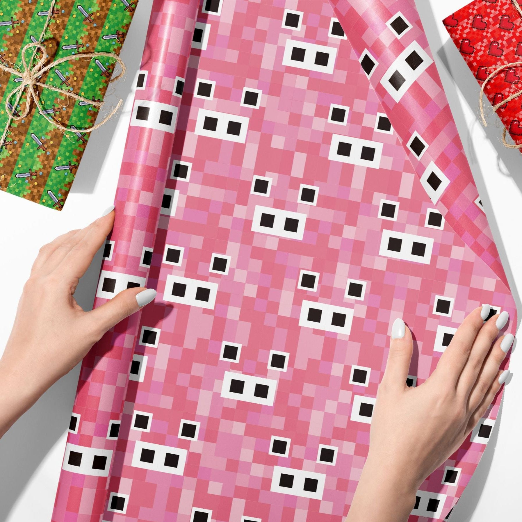 WZ059 minecraft pixel game gift decorative paper party gift gift box decorative outer wrapping paper