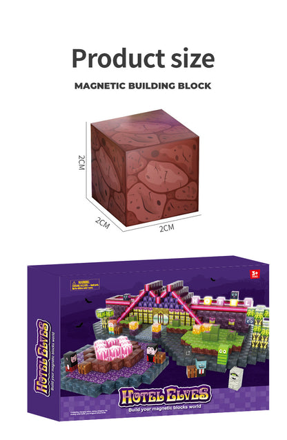 188PC Hotel Elves Builder’s Edition LED Magnetic Building Block Game Set for Kids
