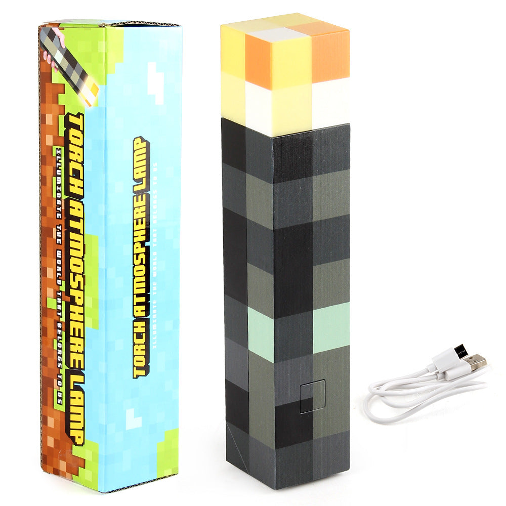 7-Color Light-Up Torch Lamp – USB Rechargeable & Wall Mountable