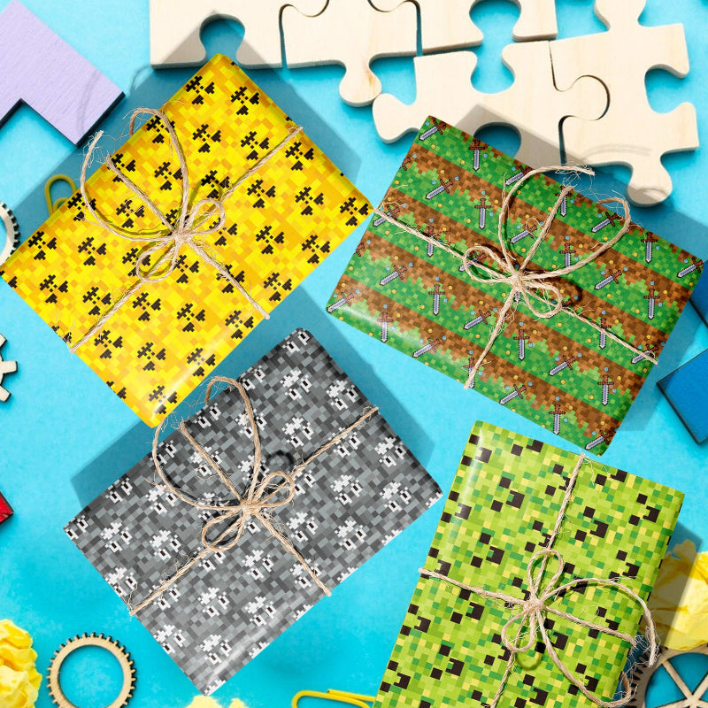 WZ059 minecraft pixel game gift decorative paper party gift gift box decorative outer wrapping paper