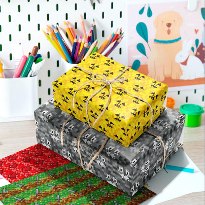 WZ059 minecraft pixel game gift decorative paper party gift gift box decorative outer wrapping paper