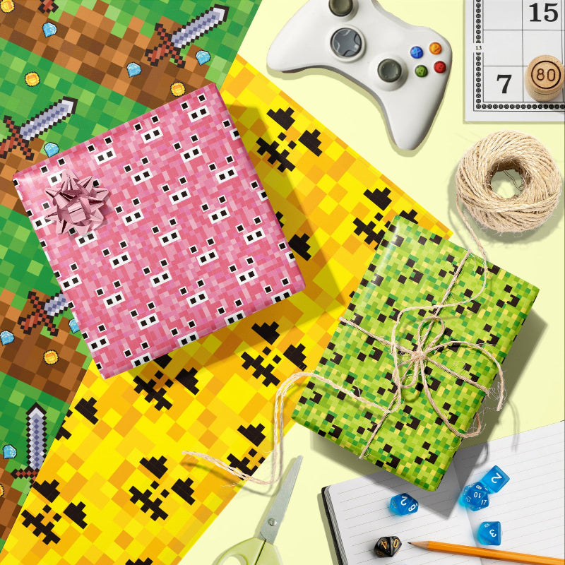 WZ059 minecraft pixel game gift decorative paper party gift gift box decorative outer wrapping paper