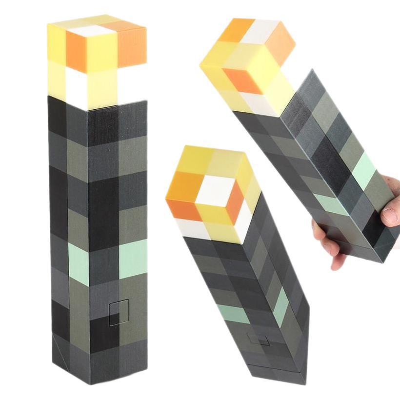 Cross-border hot sale children's magnetic building blocks with lights peripheral game torch night light with USB new fancy toys