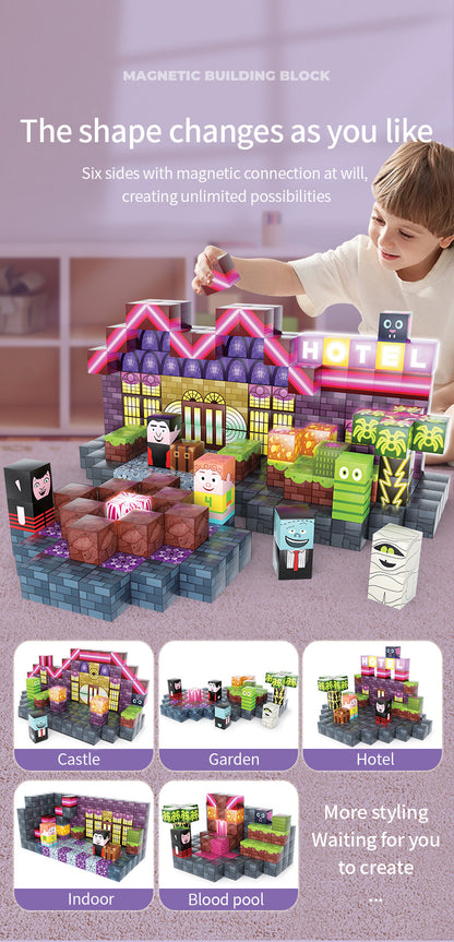 188PC Hotel Elves Builder’s Edition LED Magnetic Building Block Game Set for Kids
