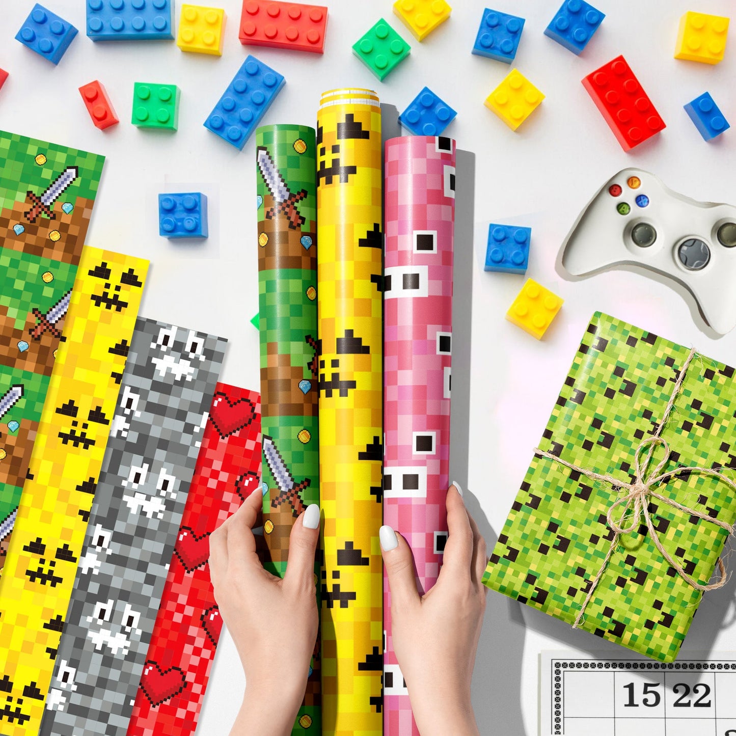 12 Pcs Pixel Game Gift Boxes – Wrapping Paper