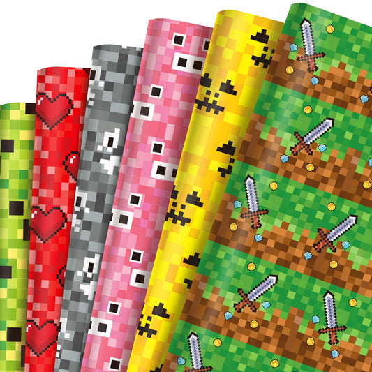 WZ059 minecraft pixel game gift decorative paper party gift gift box decorative outer wrapping paper