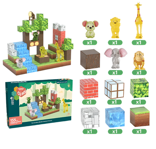 My Magnetic Cubes World 3d Dimensional Building Magnetic Toys Building Forest Animal Building Blocks Small Gifts for Kids