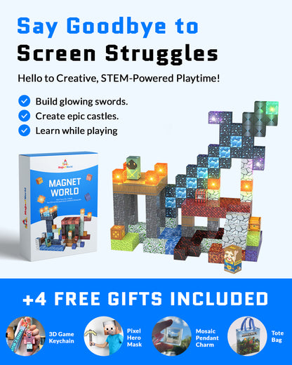 166-Piece LED Magnetic Building Blocks – Sword Edition