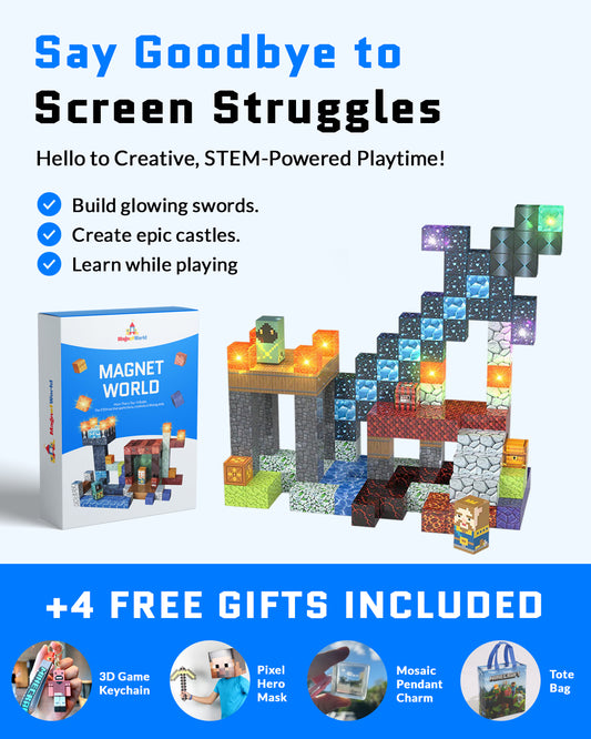 166-Piece LED Magnetic Building Blocks – Sword Edition