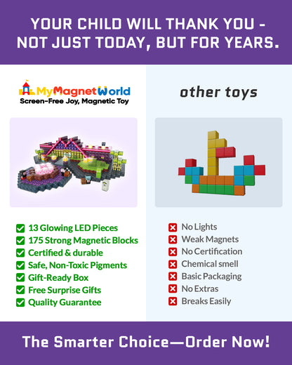 188-Piece LED Magnetic Building Blocks – Hotel Elves  Edition