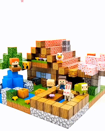 138PC Wild Kingdom Farm and Zoo LED Magnetic Building Block Set for Kids